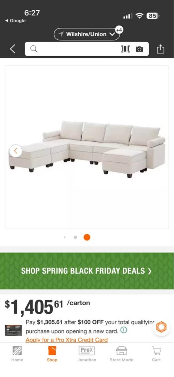 Dark Gray U-Shaped Sectional Sofa with Double Storage Chaises