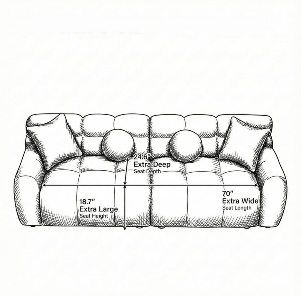 Modern Tufted Moss Green Sofa