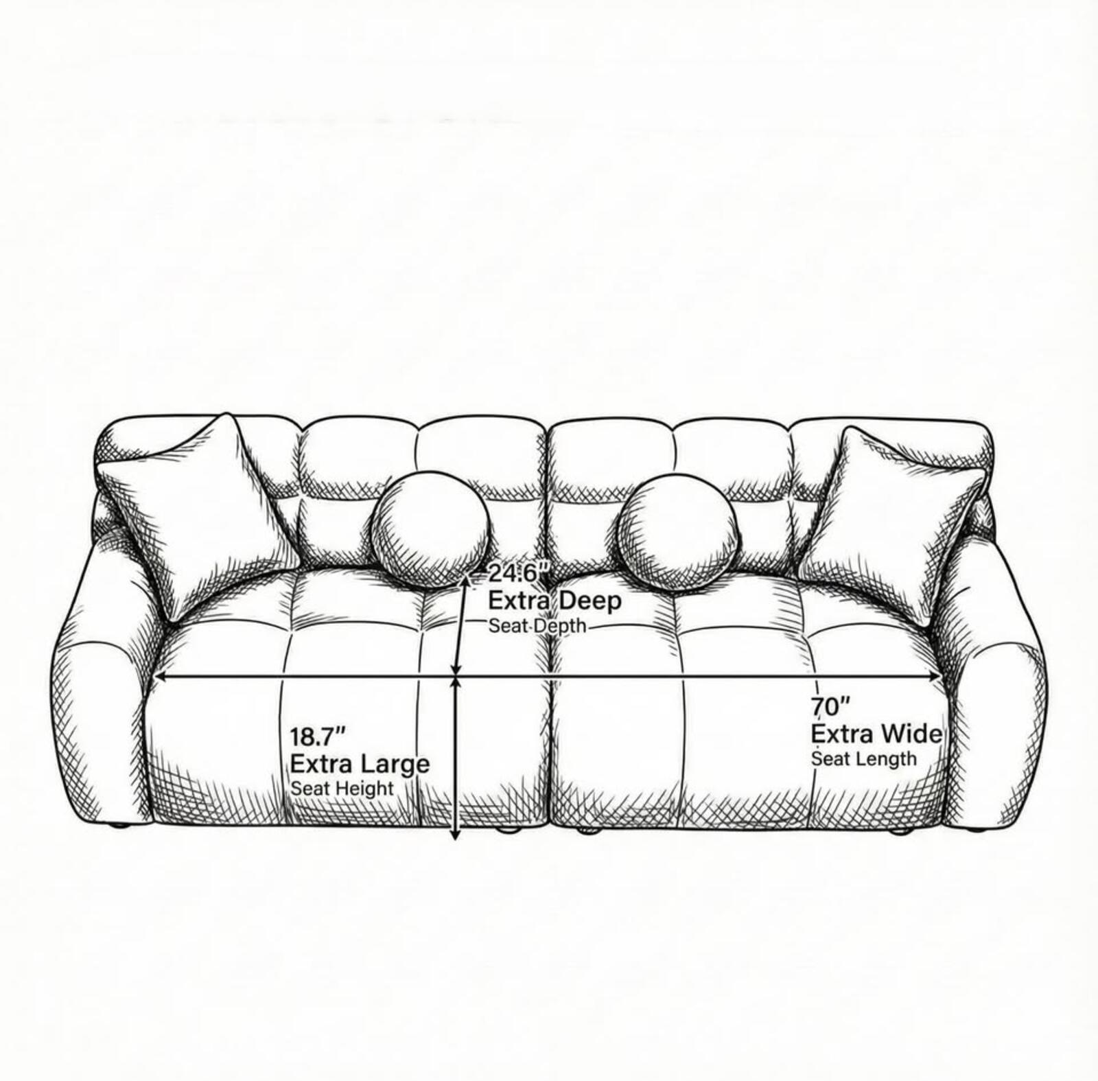 Modern Tufted Moss Green Sofa