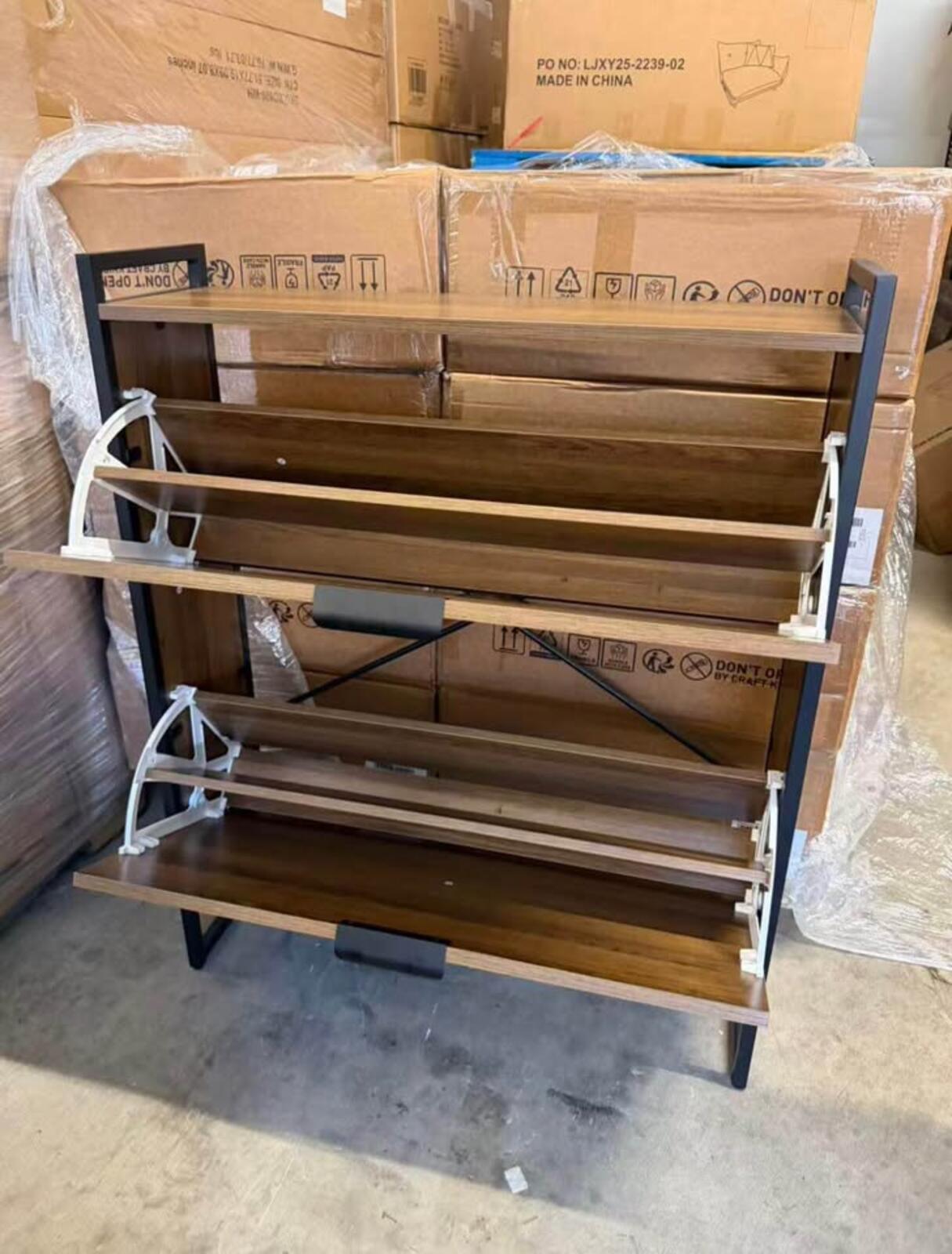 New Modern Cane Shoe Cabinet Storage