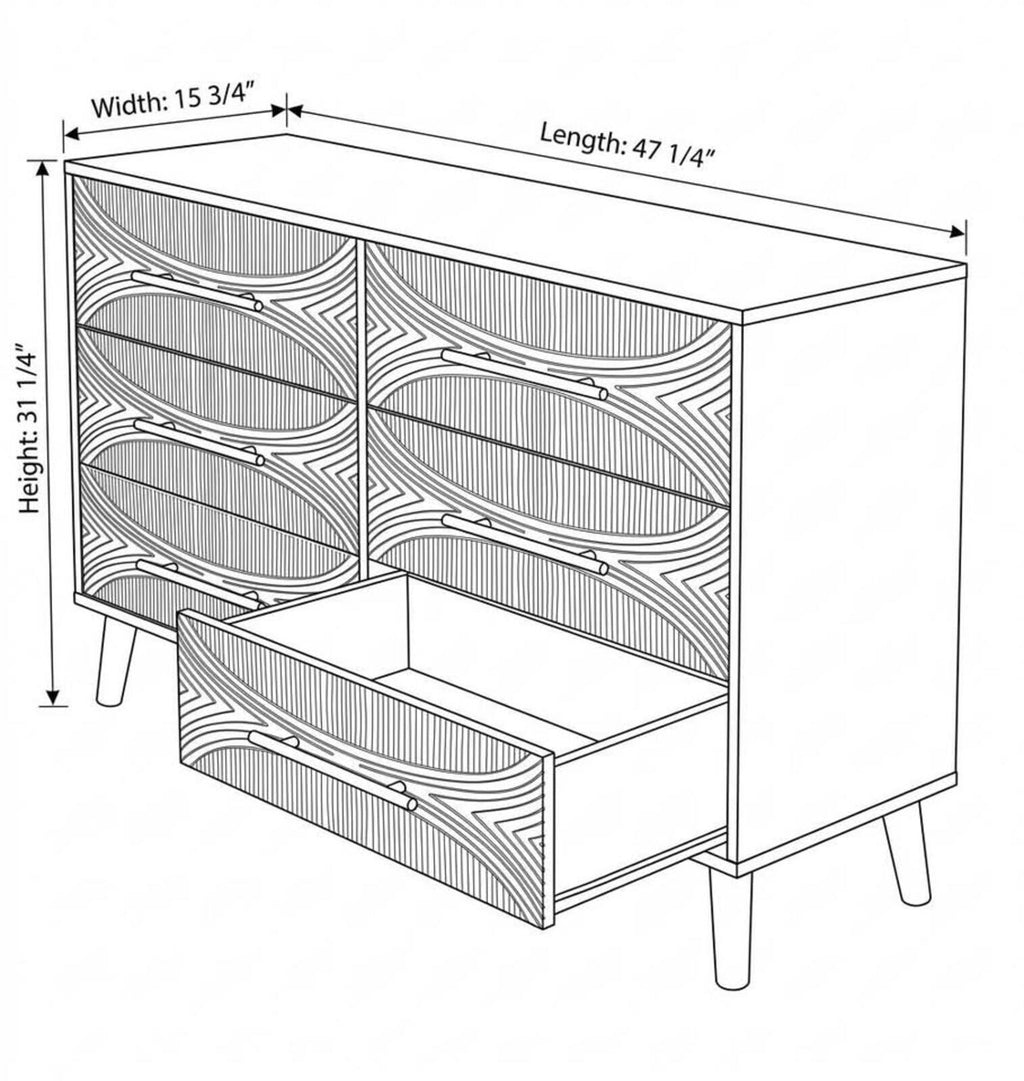 Mid-Century Modern 3-Piece Dresser Set