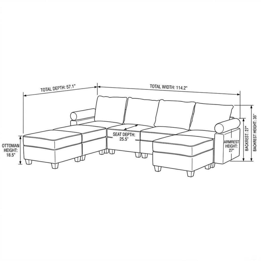 New "Boyel Living" White/Light Grey/Dark Grey Modular Sectional Sofa with Storage
