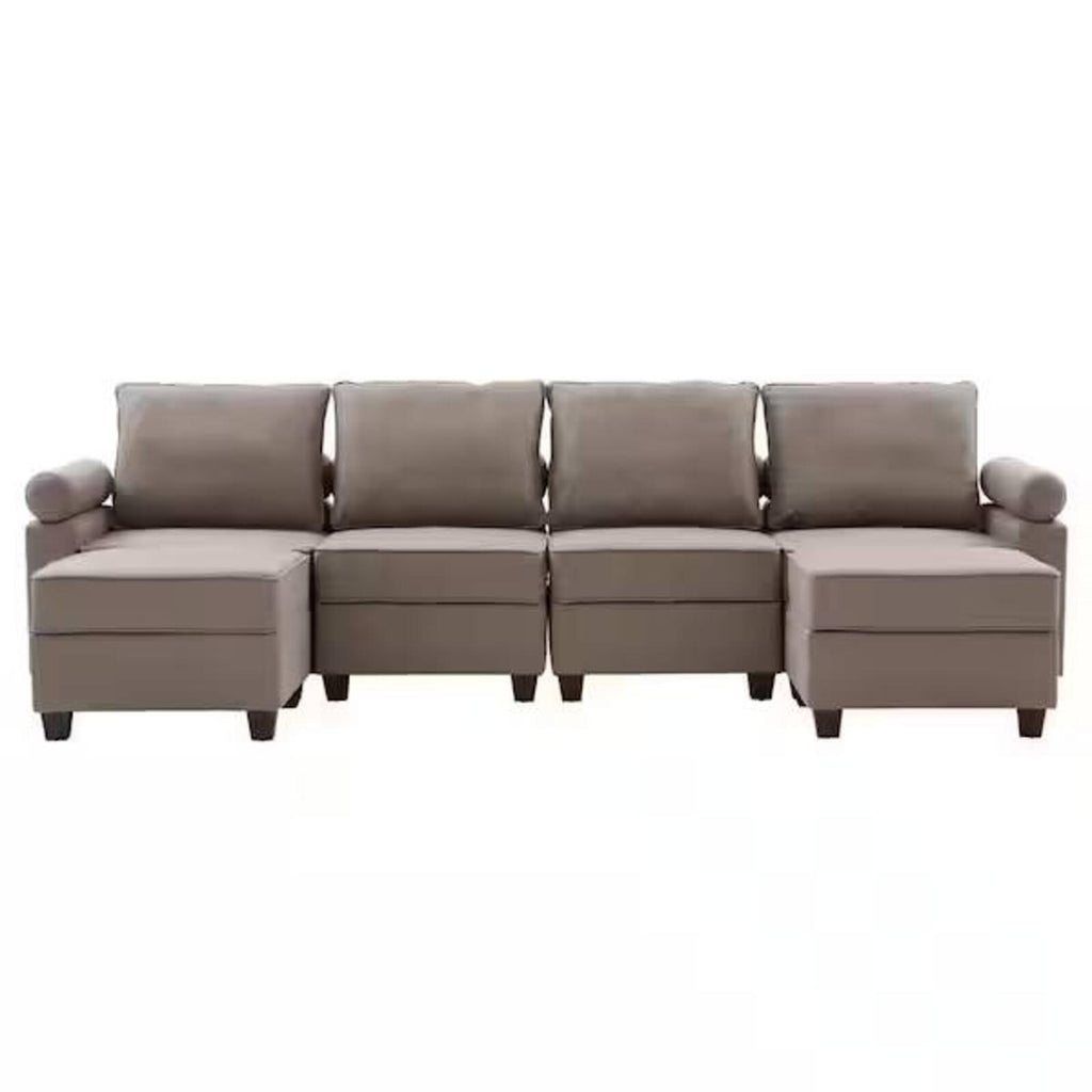 Modern linen U-Shaped Modular Sectional Sofa