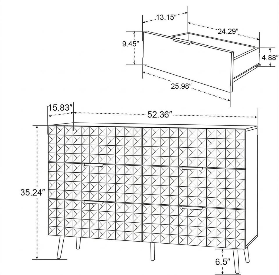 Pyramid dresser in bedroom